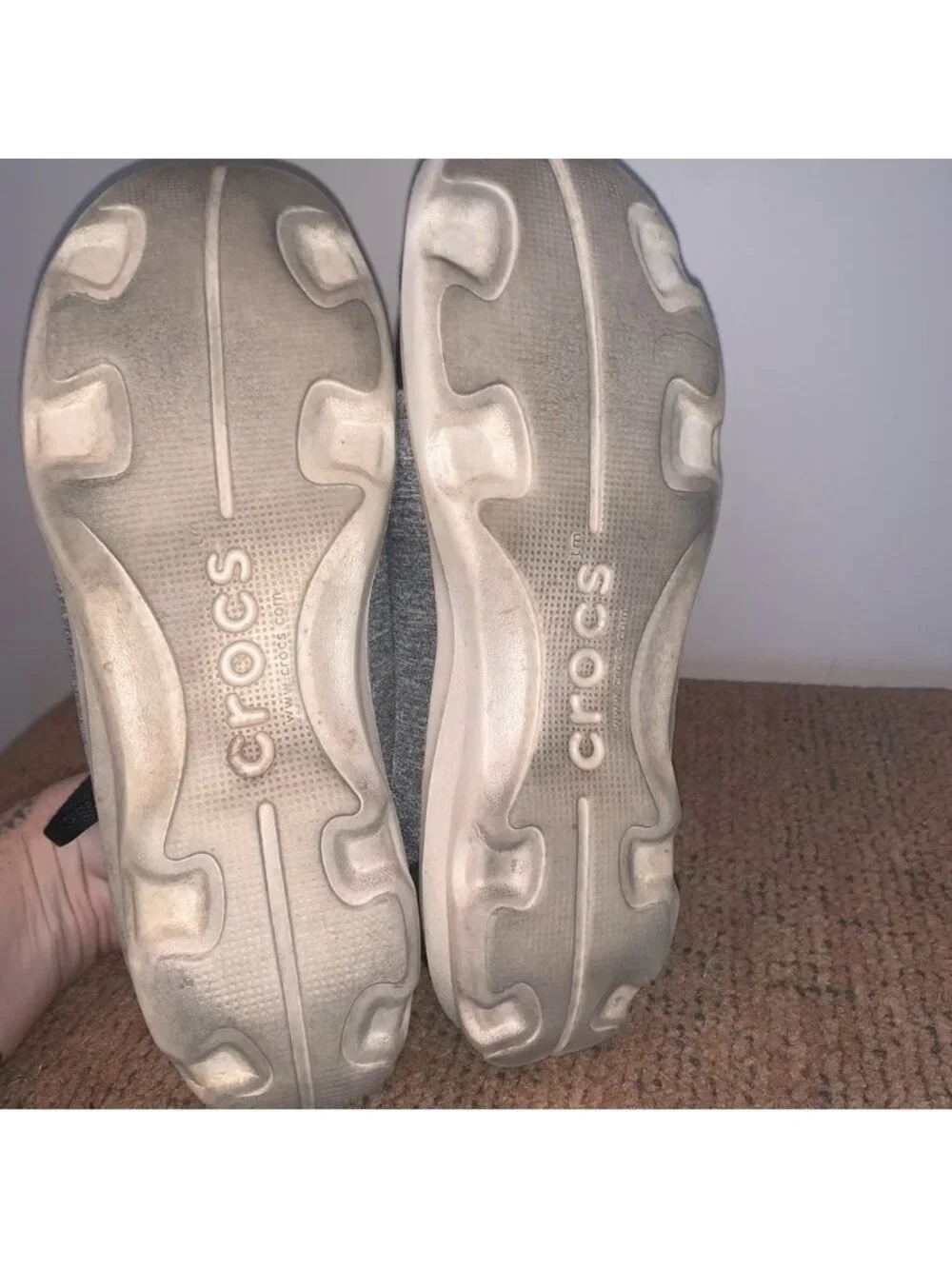 CROCS Gray and Black Athletic Shoes